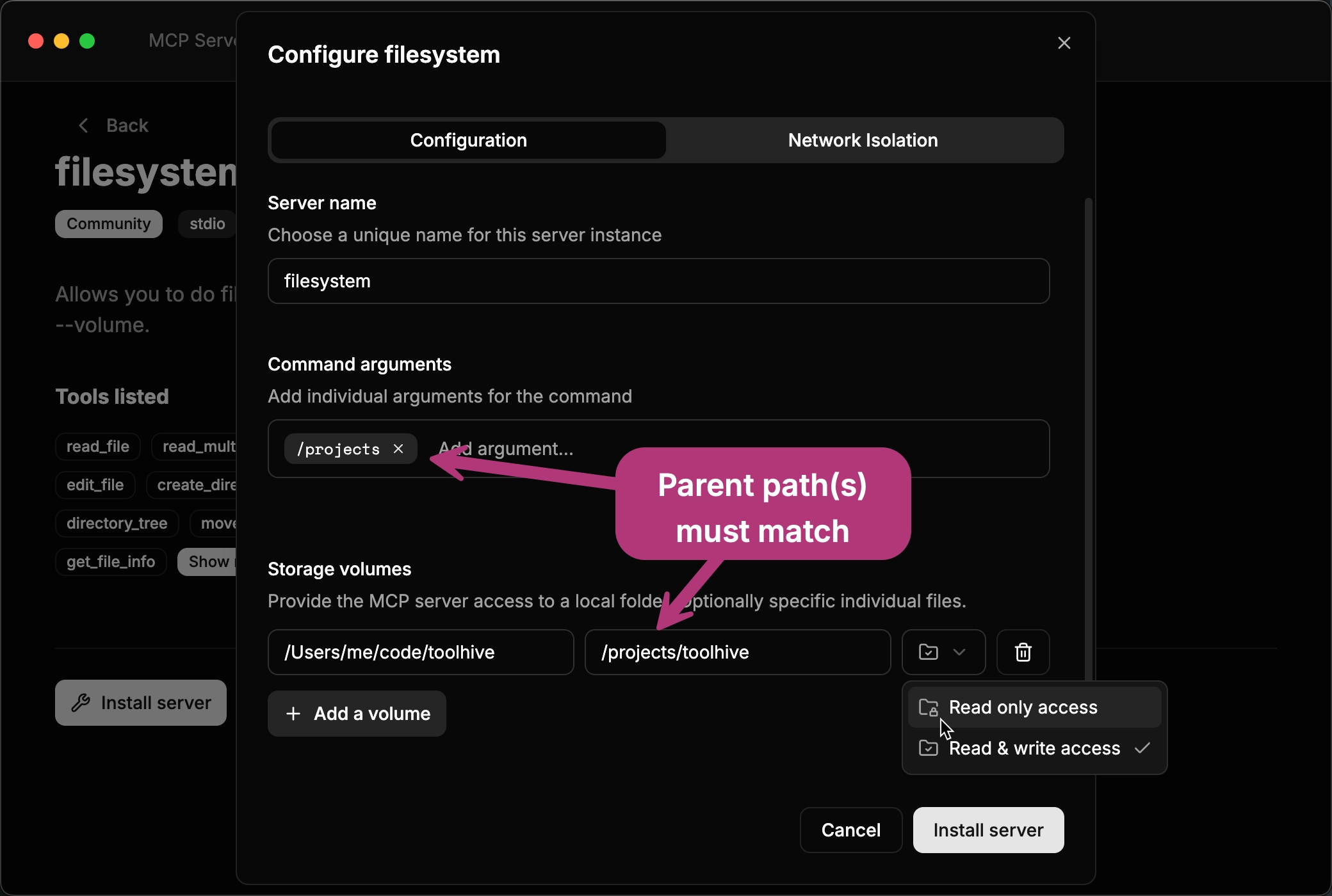 Filesystem MCP server UI Filesystem MCP server UI